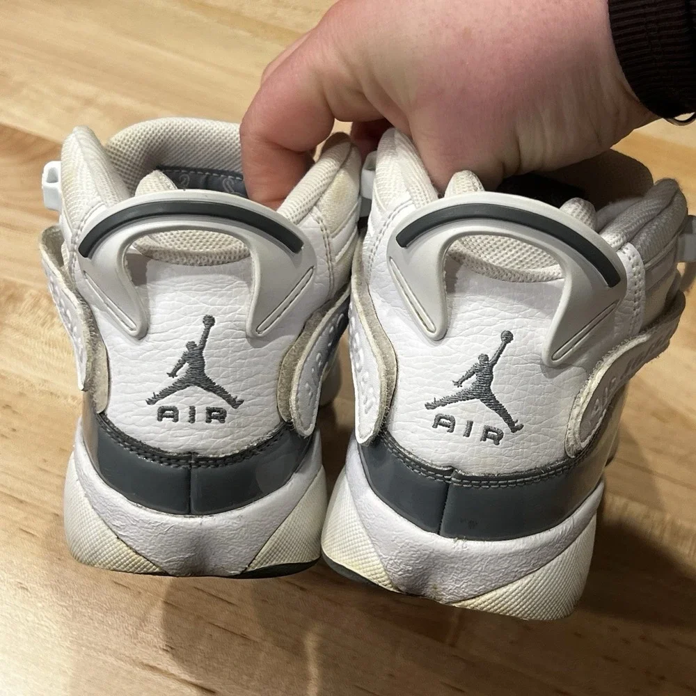 Jordan 6 Rings White‎ Cool Grey High Top Retro Sneaker, Youth Size 5.5